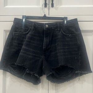 Arizona Jean Co Jrs Size 15 Hi Rise Black Denim Jean Shortie Shorts